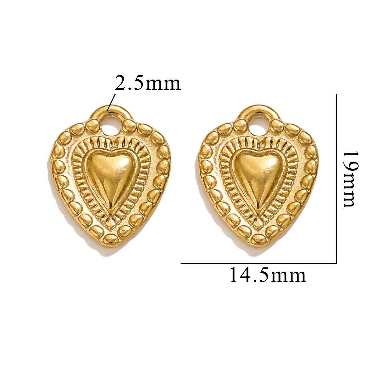 Gold color / 1 Piece Simple Cute Style Cartoon Heart Shape Stainless Steel  Gold Color Women's Pendant Picture6